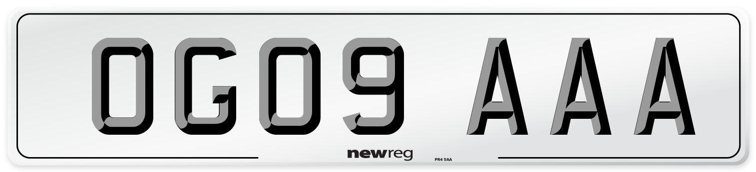 OG09 AAA Number Plate from New Reg